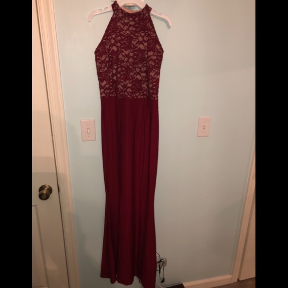 Dark Red Prom Dress - Picture 4 of 5